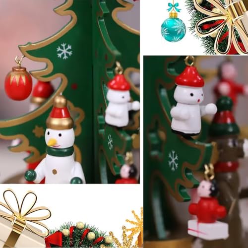 EIMZU Boîte à musique en bois pour sapin de Noël - Boîte à musique en bois avec accessoires de décoration - Décoration de Noël – vue 3