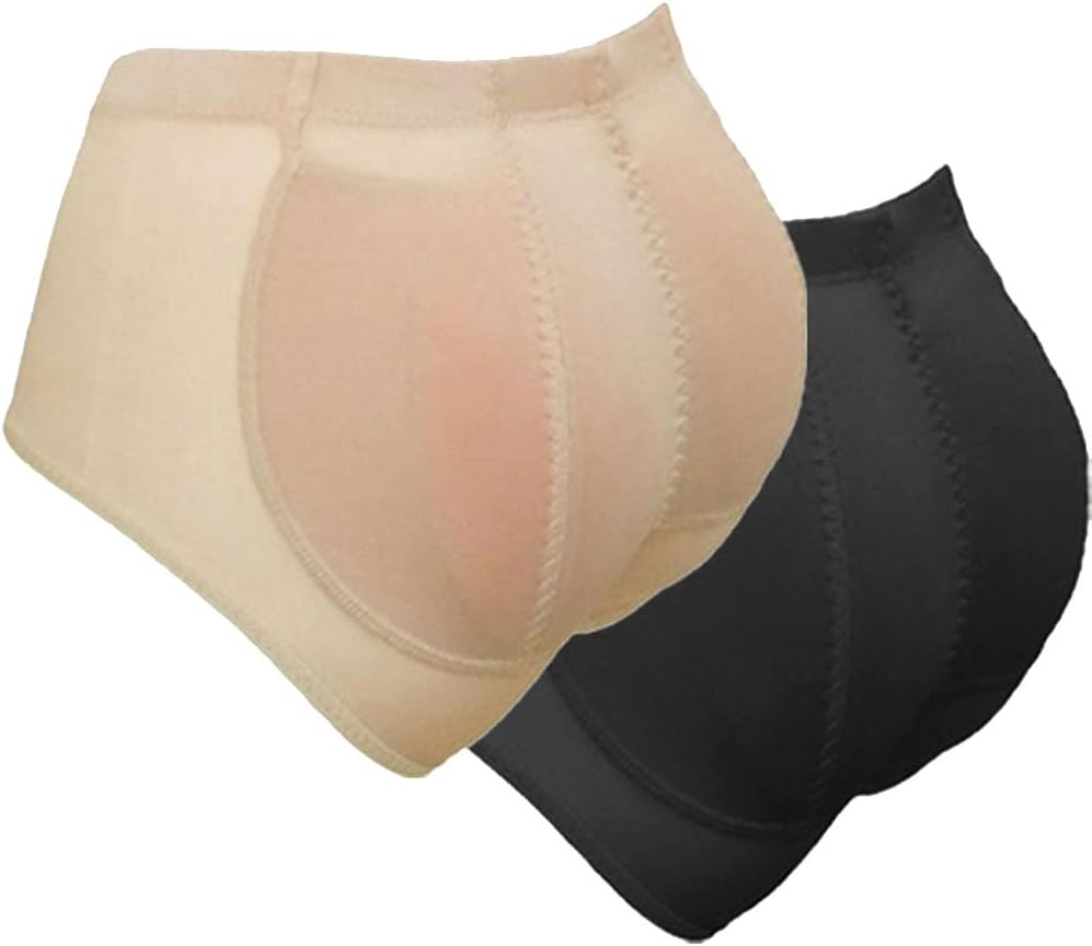 Push Up 100% Silicone Butt Pads Buttocks Enhancer Body Shaper Tummy Control Panty Set (S, Beige)