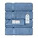 Turkish Luxury Hotel & Spa 27"x54" Bath Towel Set of 4 - 100% Genuine Turkish Cotton - Eco-Friendly (Bath Towels, Blue)