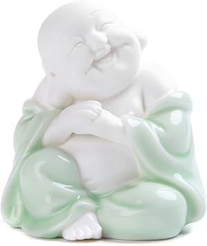 Ceramic Zen Laughing Maitreya Buddha Statue Sculptures Ornament Happy Lucky Buddhism Statue Living Room Office Study Decor