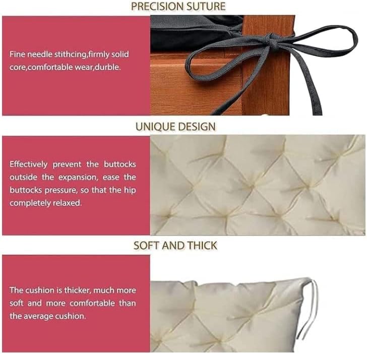 Vista 4 de KnLoom Cojines de columpio para exteriores, cojines de columpio de 2 a 3 asientos para muebles de exterior, bancos de jardín, columpios y sofás