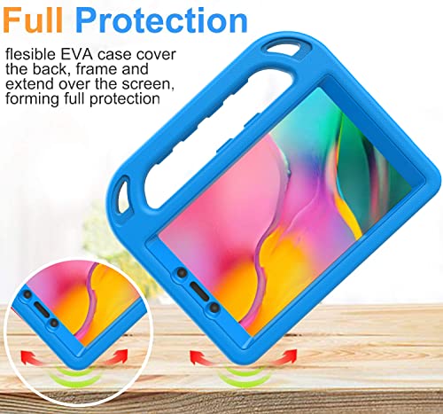 Bmouo For Samsung Galaxy Tab A 8.0 Case 2019 Sm-T290/T295, Tab A 8.0 2019 Case With Screen Protector, Shockproof Light Weight Handle Stand Galaxy Tab A 8.0 Inch 2019 Kids Case Without S Pen - Blue #TOP5