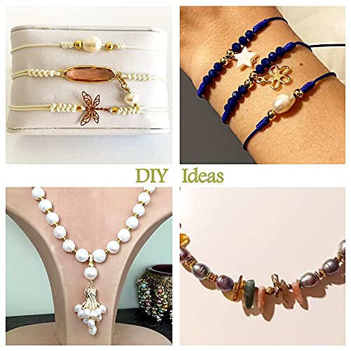 Beadthoven 100Pcs 7-10Mm Natural Oval Freshwater Pearl Beads 1.8Mm Big Large Hole Rice Shape Pearls For Leather Cord Beading Jewelry Making Diy Crafts (White) #TOP5