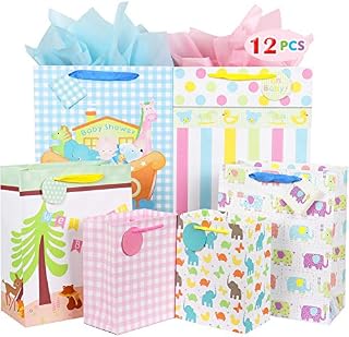 Fzopo Baby Gift Bag Assortment, Heavy Duty Paper Gift Bags
