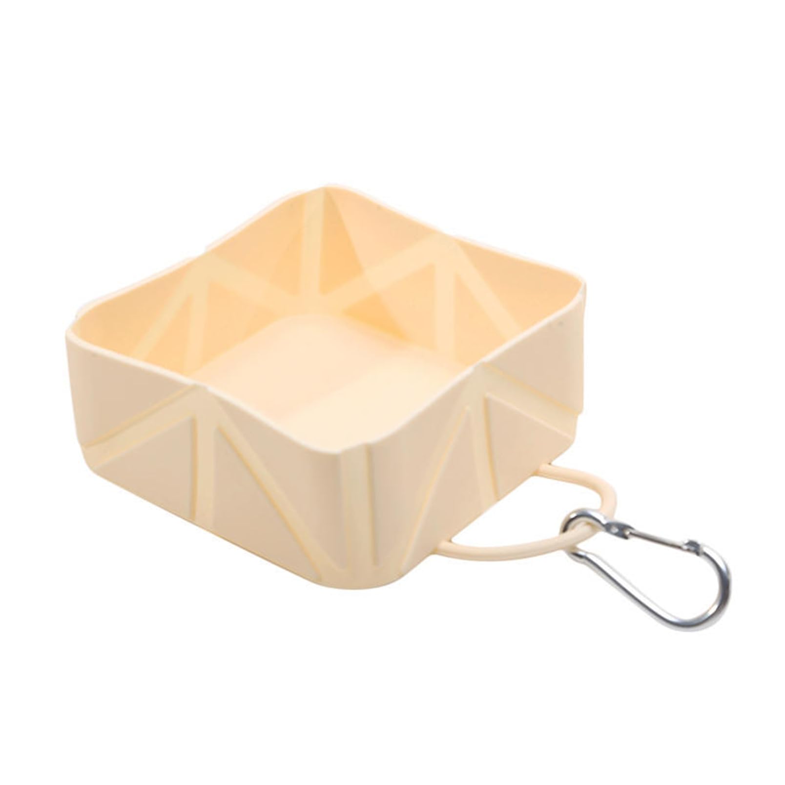 OAIEU Pet Collapsible Bowls For Cats Dogs Portable Silicone Pet Feeding Watering Dish For Walking Parking Traveling With Carabiner(Yellow)