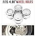 RTRHINOTUNING 4PCS 4.88inch Push Through Wheel Center Caps Chrome Silver for Truck Wheels Rim Trailer