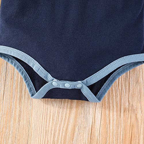 Infant Baby Girl Basic Plain Rib Knit Long Sleeve Round Neck Vintage Jumpsuit Photography Outfits Navy #TOP4