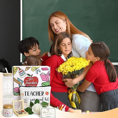 Frerdui 6 Pcs Teacher Appreciation Gift, Thank You Teacher Gifts, Back to School Gifts, Best Teacher Gifts for Women, Christmas Gifts for Teachers, 18 OZ Coffee Glass Candle Set Gifts for Teachers - Thumbnail 5