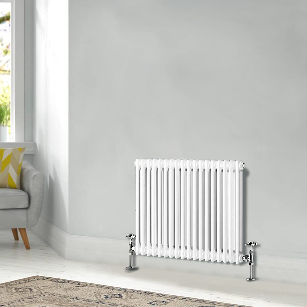 Blümme White Traditional 600 X 830Mm Horizontal Cast Iron Radiator Central Heating Radiators Double Column