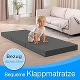 ELONEO Klappmatratze 65x195 cm, 9 cm hoch, Klappmatratze Kinder faltbar, klappbare Gästematratze, Faltbare Matratze, Reisematratze für Kinder und Erwachsene für Reisen und Camping
