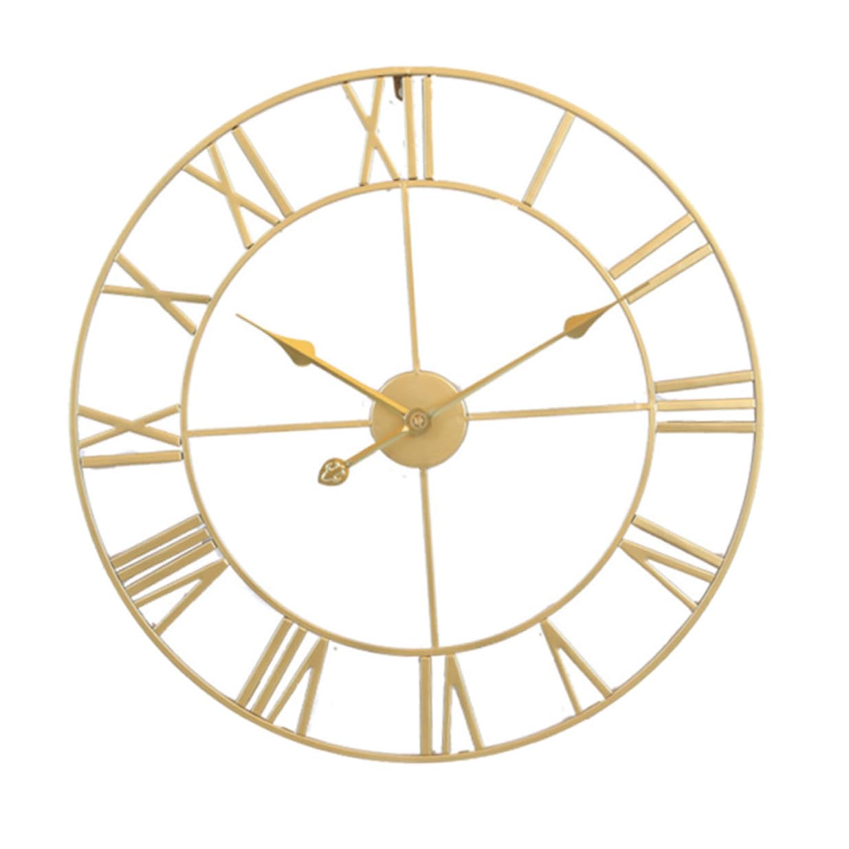 DOITOOL Geräuschlose Eisen Wanduhr für Wohnzimmer und Schlafzimmer, Beige