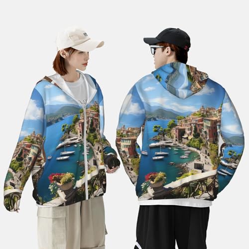 Chaqueta para hombre con protección solar UPF 50+ manga larga con capucha miniatura 2