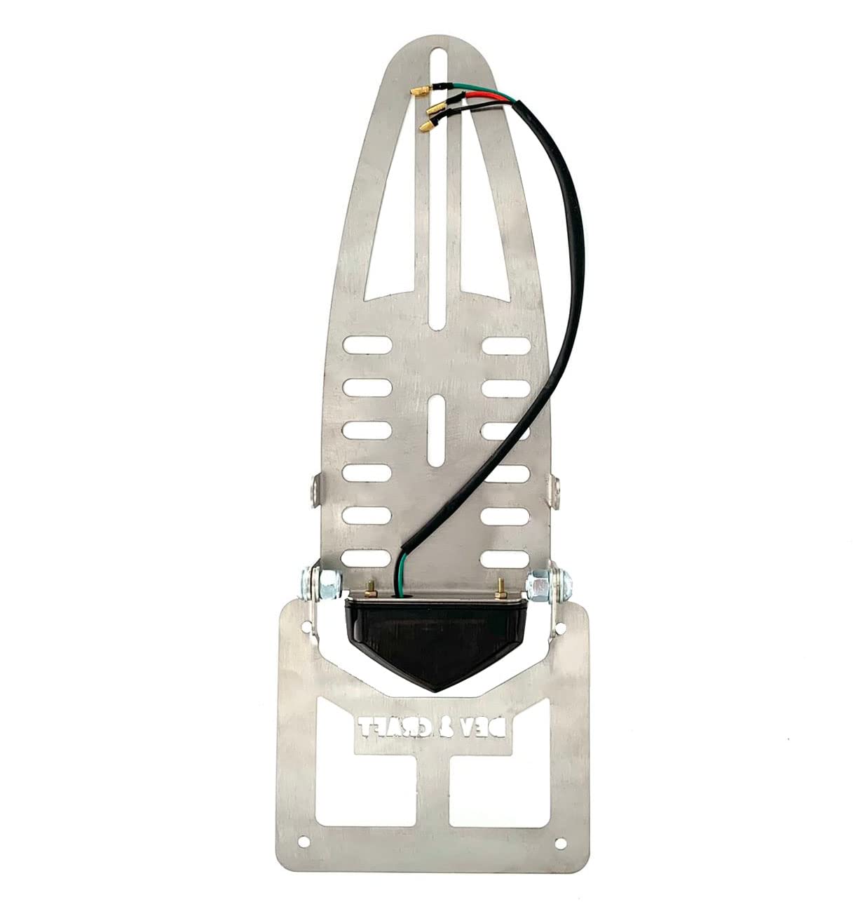 Portatarga Universale Pieghevole Adattabile su qualsiasi 50 CC Fantic Beta HM Valenti Honda Moto Enduro Motard con Faretto Led Nero
