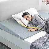 CHERRYARN 5.5-Inch Mattress Wedge Topper for Acid Reflux & Back Pain-Adjustable Under Mattress Riser Fits Multiple Sizes, Memory Foam with Removable Cover for GERD Snoring & Neck Pain Relief Gray Twin