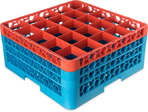 CFS RG25-3C412 OptiClean 25 Compartment Glass Rack with 3 Extenders, 8.72
