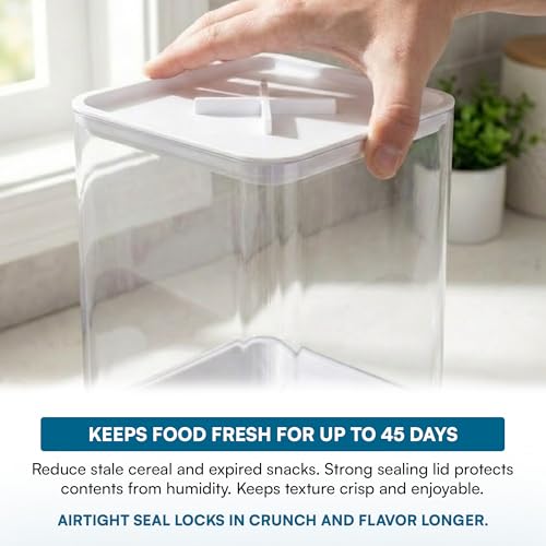 Image of ZevrO Dry Food & Cereal Dispenser, 2.2 Cups, White, Compact