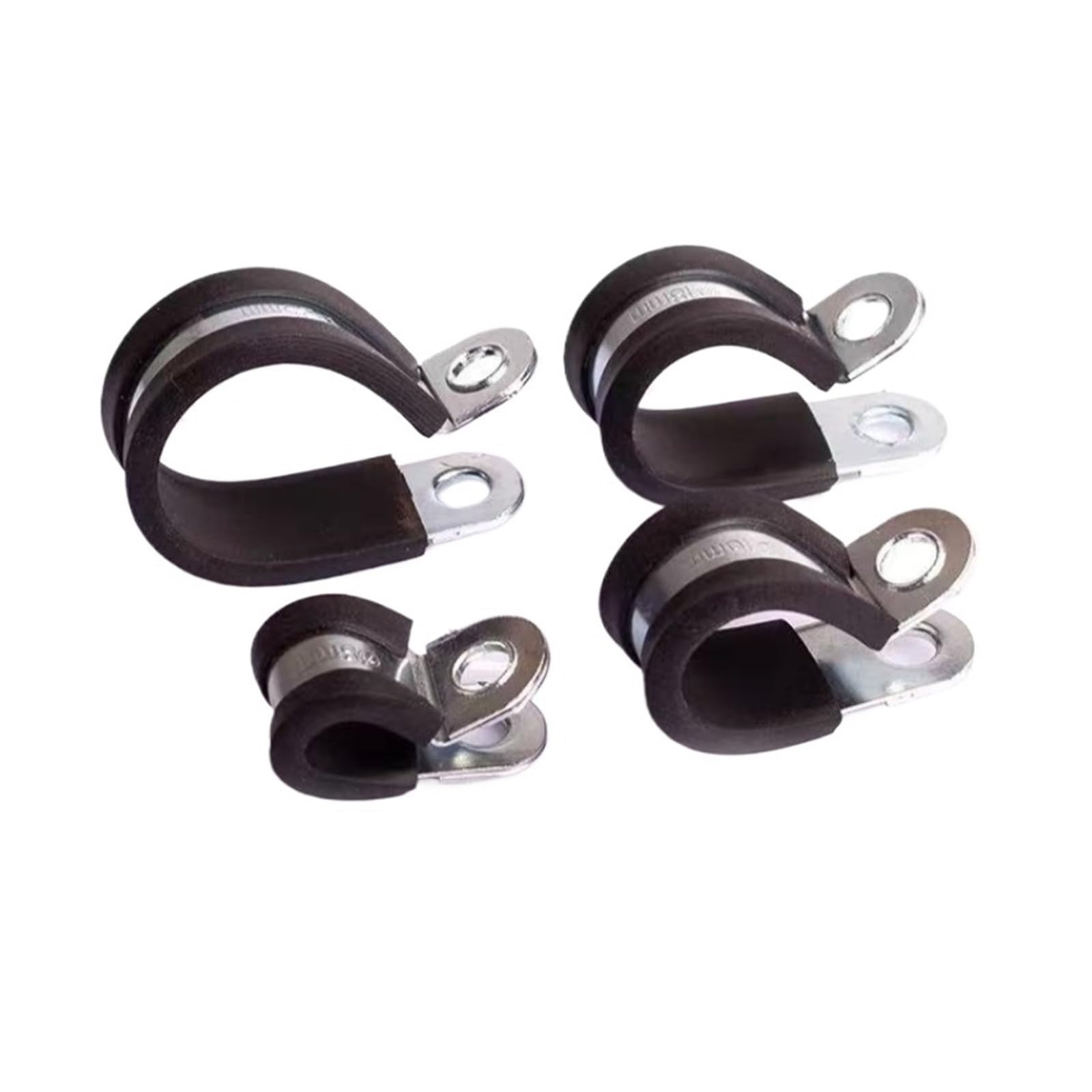 5/10/20 Stück 6–90 mm, 15 Bandbreite, verstärkte Schlauchschelle vom Typ R mit Gummiauskleidung, verzinkter Stahl, doppellagiges Einzel-P-Rohr(12mm(20pcs))