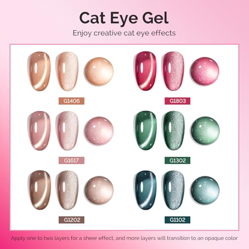 Image of MelodySusie Velvet Gem Red Green Cat Eye Set Cat Eye Gel Nail Polish Set 6 Pcs, 0.26 Fl Oz Glitter Holographic Magnetic Nail Polish with Magnet, UV Nail Polish for Nail Art Manicure Salon DIY at Home