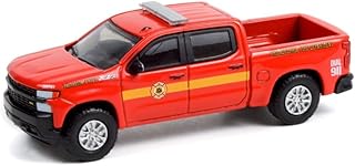2020 Chevy Silverado Z71 w/Battalion Truck Cap, Orange - Greenlight 67020F 1/64 Scale Diecast Car
