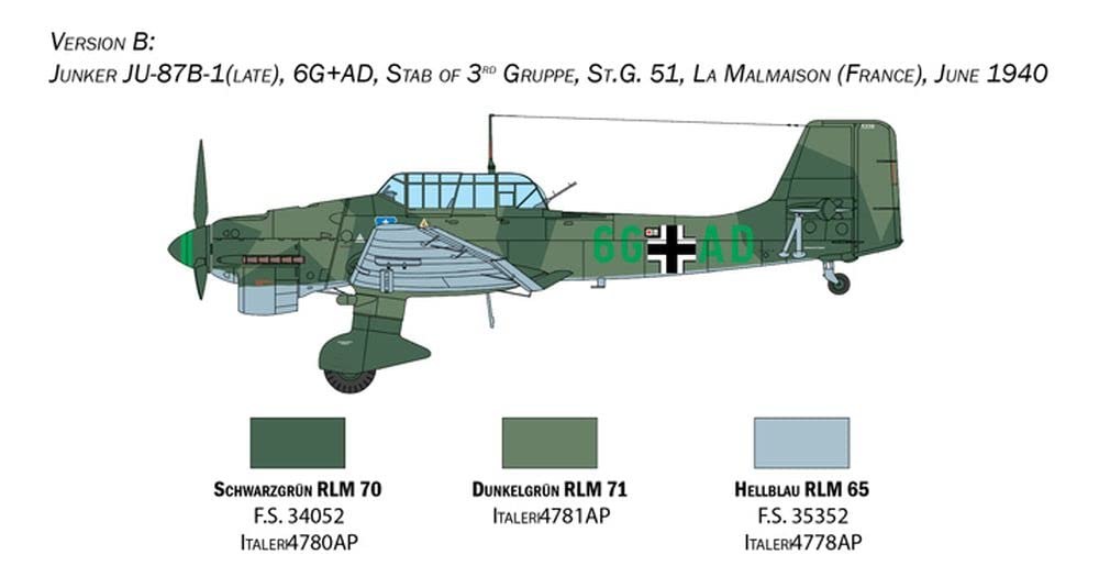Italeri IT2807 1/48 Ju-87B Stuka Battle of Britain 80 Anniversary
