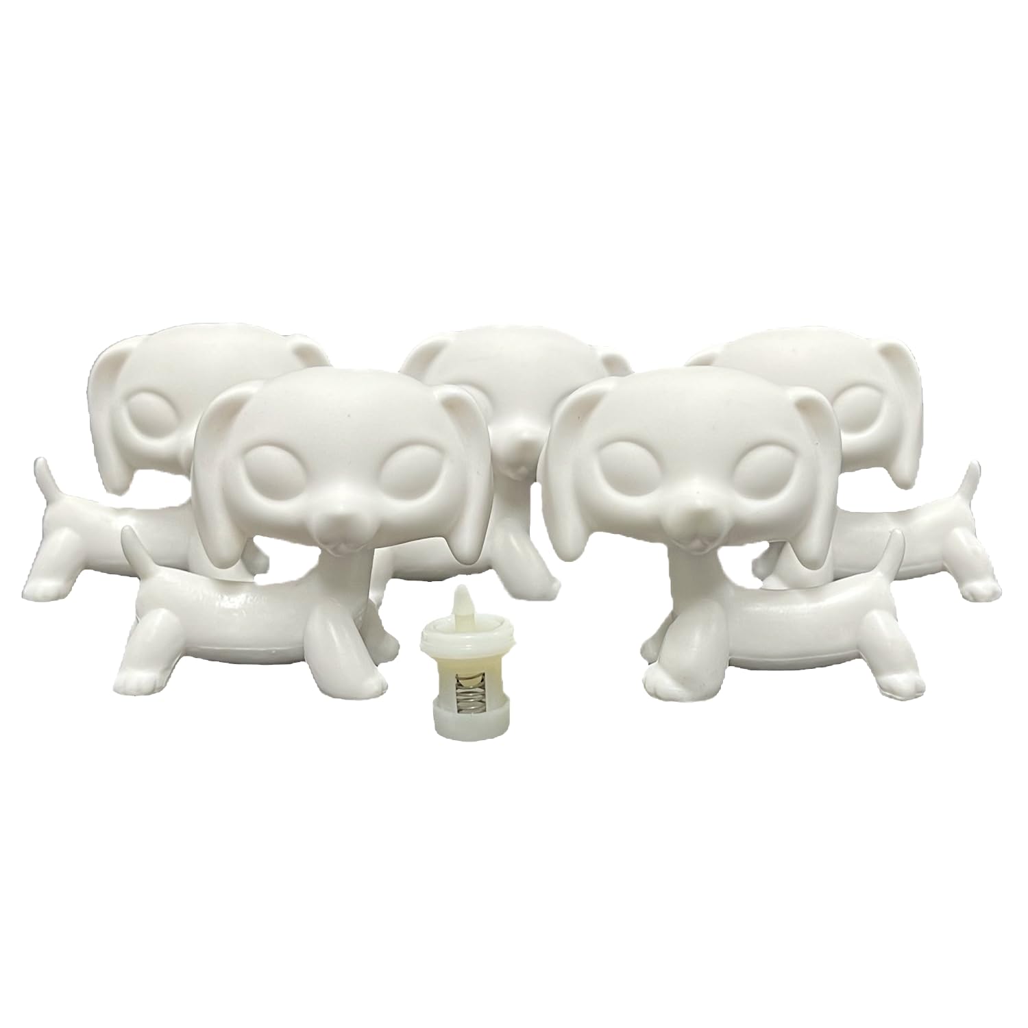 LPSCB 5pcs/Pack Bobble Head White Base for Painting Animal Toy Pet Shop Custom Blank Model DIY OOAK Paint Design (Dachshund)