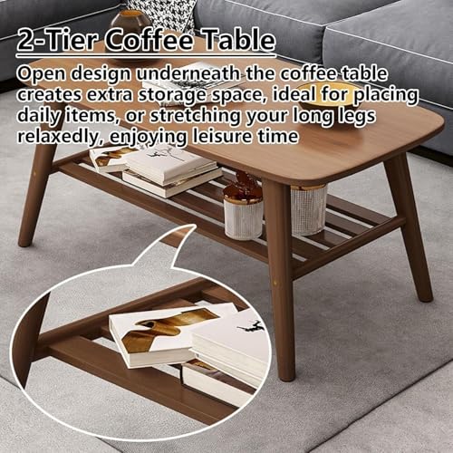 Table basse japonaise de méditation et table d'appoint en bois double niveau