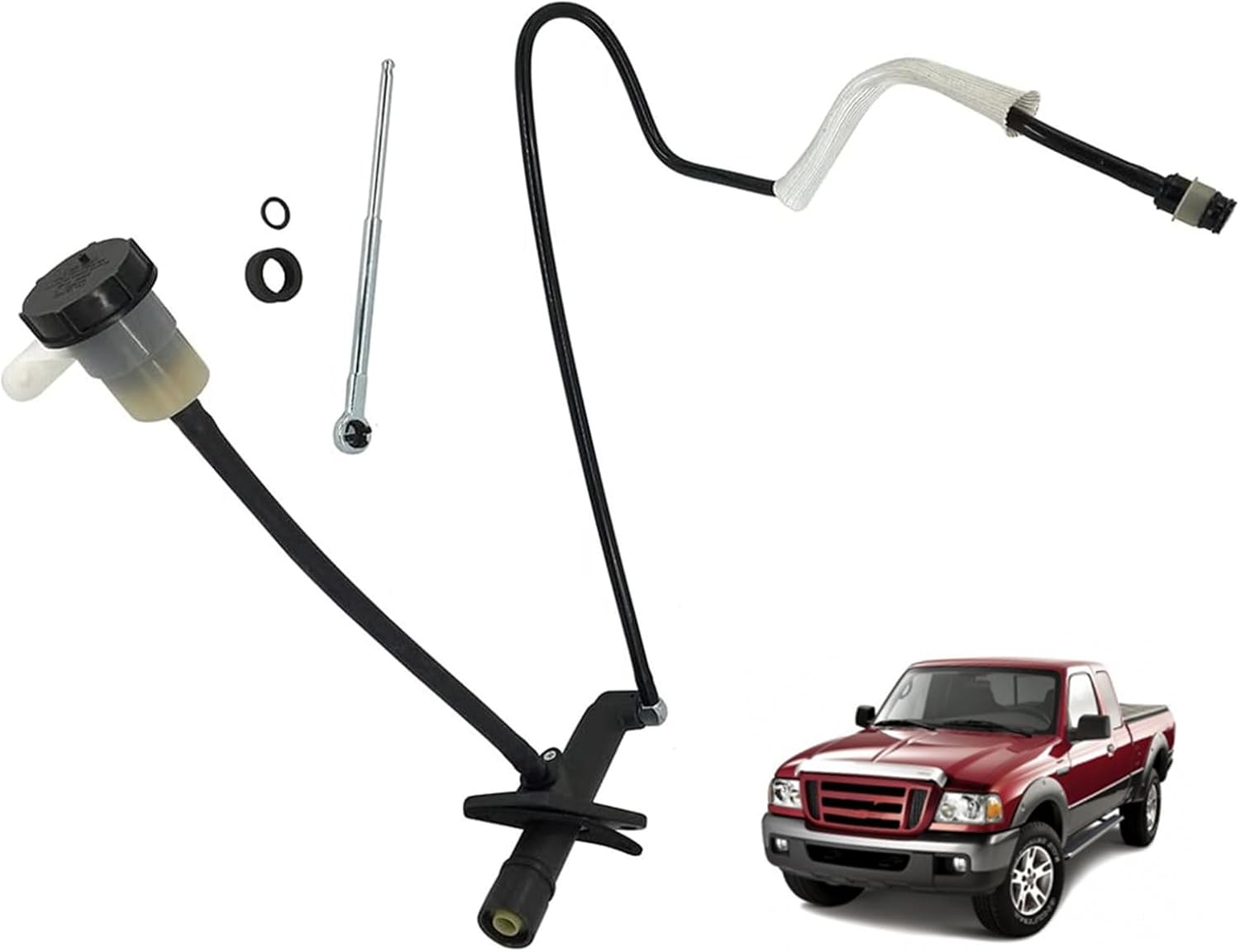 Clutch Master Cylinder and Line Assembly Compatible with 1988-1991 Compatible with Ranger Compatible with 1988-1990 Ford Bronco II Replace 32476QQ, CC649008, 136.65703