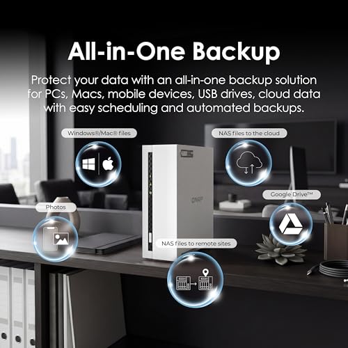 Image of QNAP TS-133-US 1 Bay Affordable Desktop NAS with ARM Cortex-A55 Quad-core Processor and 2 GB DDR4 RAM (Diskless)
