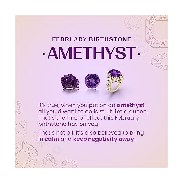 Angara Natural Amethyst Solitaire Pendant for Women | V-Bale Pear-Shaped Amethyst Solitaire Pendant in 14K Solid Gold/Silver/Platinum | February Birthday, Anniversary, Gemstone Jewellery Gift - Image 8