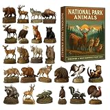Calendario de cuenta regresiva de Parques Nacionales, colgantes de animales acrílicos 2D, de animales de Navidad, para oficinas, hogar, coche, aula, escuela, dormitorio, apartamento, vacaciones