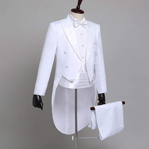 Men's Tuxedo Costume Classic Slim Fit Tuxedo Suit Chorus Musician Cosplay Adult Magician Tailcoat Magic