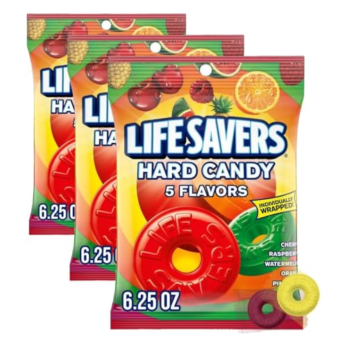 Image of Lifesavers, Hard Candy 5 Flavors Bag, 6.25 oz (Pack of 3)