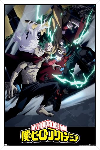 Trends International My Hero Academia: Season 7 - Key Art Wall Poster, 34L x 22.4W, White Framed Version