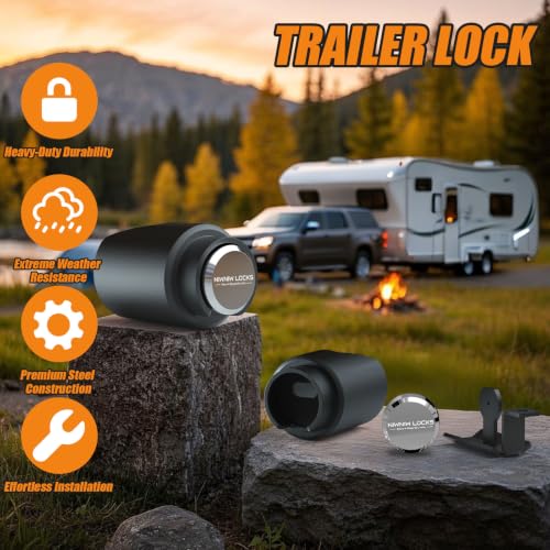 NiwNiw 2" Heavy Duty Trailer Hitch Lock - Ball Coupler&Safety Chains Anti-Theft,Travel RV/Pop-Up Camper/Boat/Truck/Motorcycle/ATV/UTV/Flatbed/Cargo/Dump/Utility Trailer Tongue Lock Secure Design by NiwNiw - Image 5