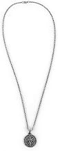 Compass Pointer Pendant Necklace,Compass Pendant Birthday Gift for Men Boys (Silver)