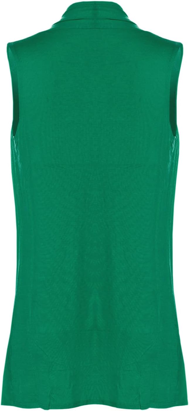 Design by Olivia Women's Sleeveless Open Front Draped Cardigan Vest Lightweight Cool Coat