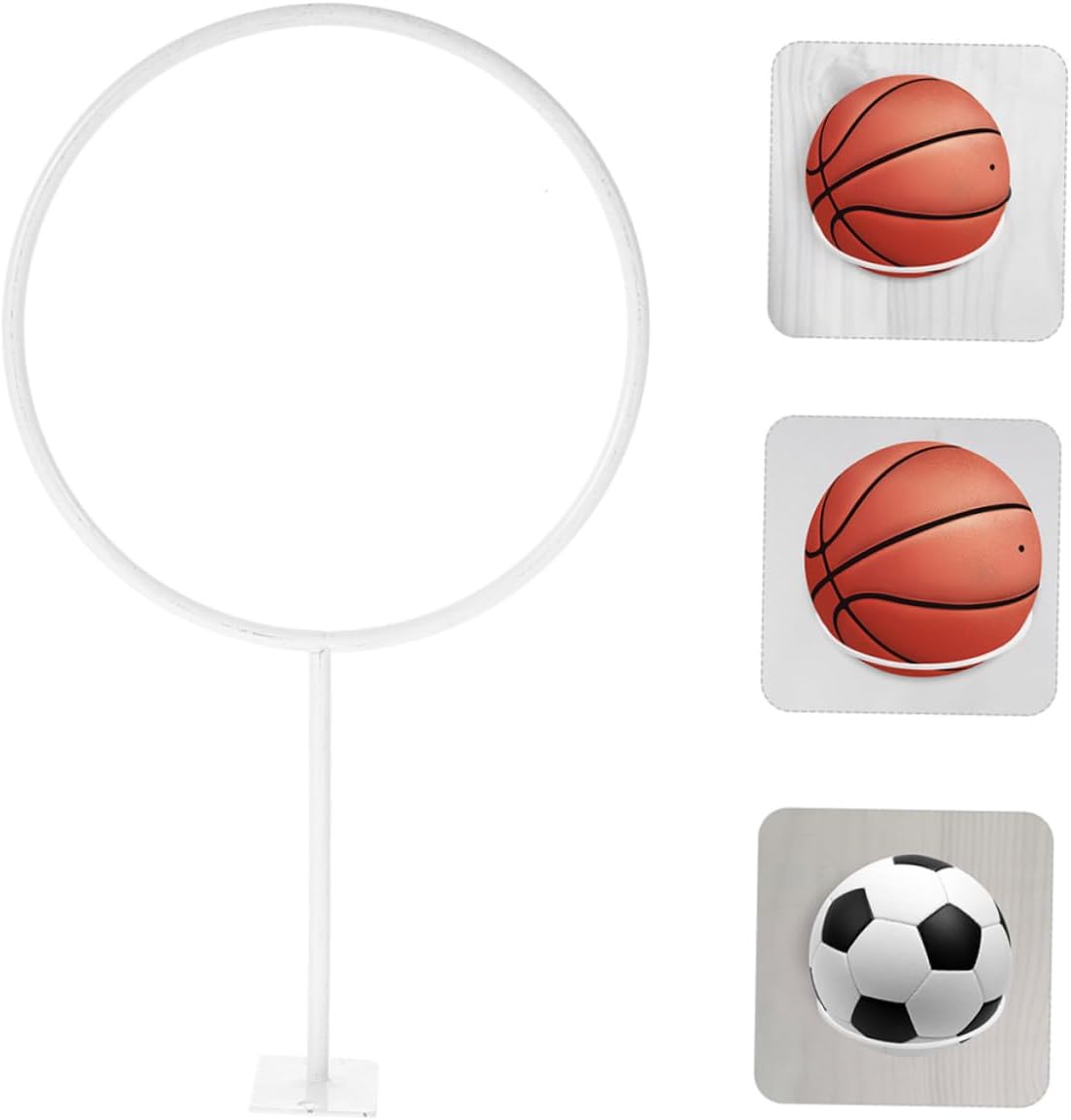 YARNOW Wall Mounted Basketball Stand Storage Rack Basketball Displaying Mounted Ball Holder Basketball Display