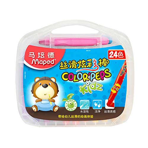 YYMIYU Thick rod colorful stick pen 36 colors rotating washable crayons water soluble