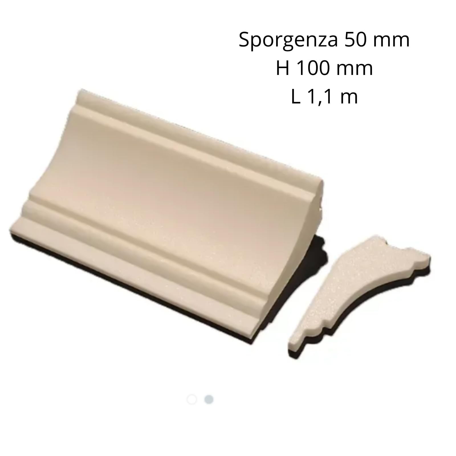 Cornici in Polistirolo per Soffitto e Pareti – Modanature Decorative XPS Verniciabili – Set 5 Barre da 1,1 m (5,5 m Lineari) – Profili per Interni, Controsoffitti (Mod. 050100)