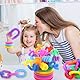 JOLCEEY 24 Stück Bunte Rohre Kinder Stretch, Pop Röhren Sensorik Spielzeug Mini Pop Tube für Erwachsene und Kinder Stress Ängste abbauen