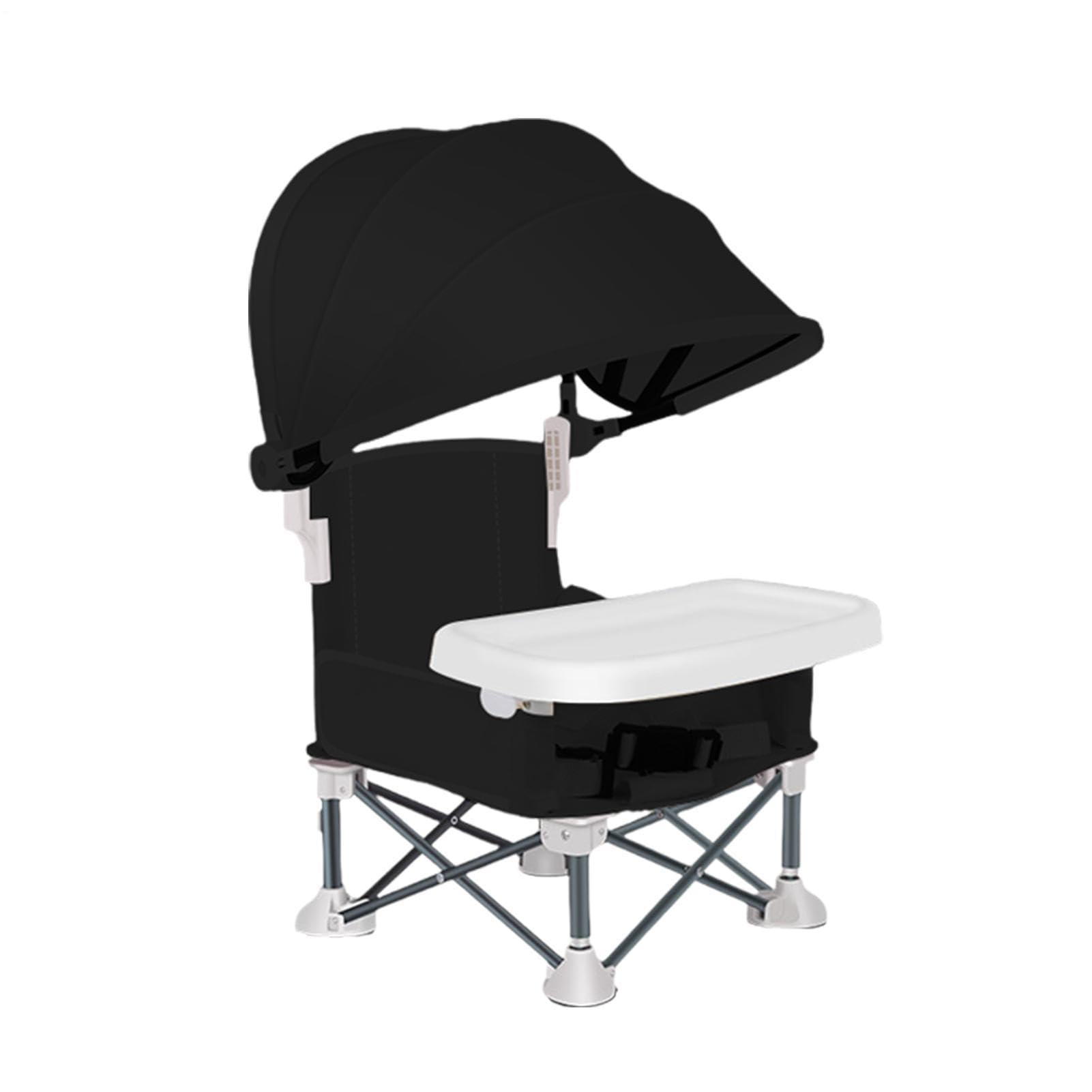 Chaise Portable Pour Bébé Repas Siège Portable Pour Enfant Avec Plateau | Chaise Pliante avec Toile Anti-UV pour Maison Plage Camping Pique-nique