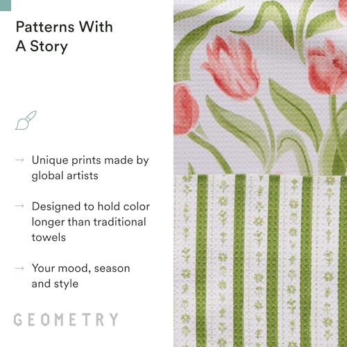 GEOMETRY Spring Kitchen Towels - Quick Dry Microfiber Cloth Spring & Summer Dish Towels for Kitchen Drying - Premium Quick Dry Towel - Tulip Lover, 18" x 30" - 2-Pack — view 5