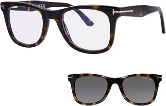 Tom Ford FT5970-B 052 Eyeglasses Mens Dark Havana Full Rim 50mm w/Clip On