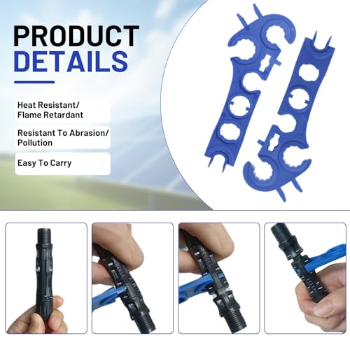 1 Paar Solar Schraubenschlüssel, 8-in-1 Solar Disconnect Schraubenschlüssel für Alle Modelle Solar Stecker, MC4 Stecker Werkzeug für Solarstecker Wartung