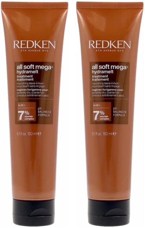 Redken All Soft Mega Curls Hydramelt Leave-In Treatment For Extremely Dry Curly & Coily Hair - Moisturizing Hair Lotion, Enhances Shine