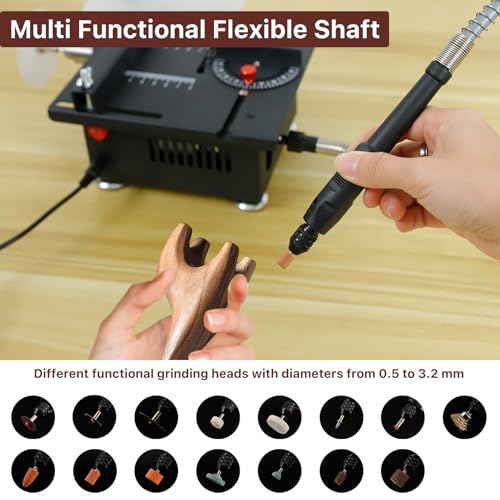 YSJWAER Mini Small Multi-Functional Table-Saw - Portable Crafts Table Saw Speed Angle Cutting Depth Adjustable Cutting Sanding Engraving for Wood Acrylic PCB Plastic by YSJWAER - Image 5