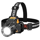 Led Headlamp, Upgraded Version Motion Sensor Headlamp, 2000 Lumen Super Bright Headlight, 3 Modes, Rotary Zoombale, Waterproof, USB Rechargeable Headlamp for Fishing Camping Hiking