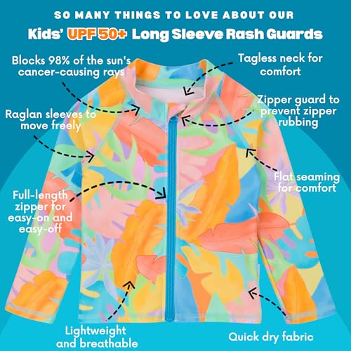 Image of SwimZip UPF 50+ Long Sleeve Rash Guard for Boys' and Girls' - Baby, Toddler, Kids
