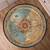 Amazon.com: Nautical Compass Round Area Rug, Vintage Compass Painted ...