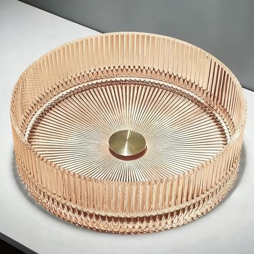 ZYCDP Lavabo Sobre Encimera Cristal Lavabo Vidrio 360 X 360 X 112 mm Sin Orificio para Grifo Color Naranja